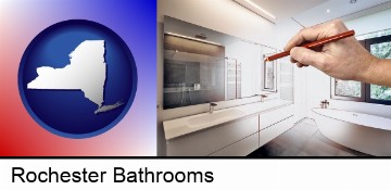 modern bathroom design in Rochester, NY