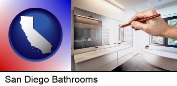 modern bathroom design in San Diego, CA